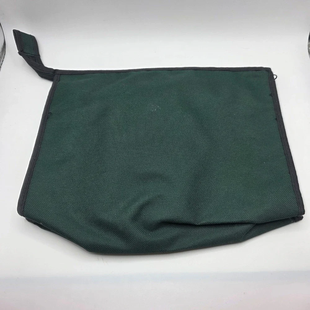 Harrods London Forest Green Canvas‎ Zip Pouch Toiletry Bag Gold Embroidered Logo